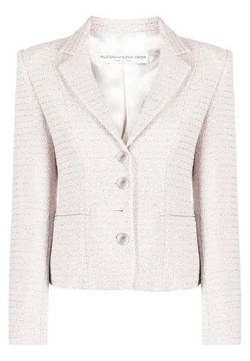 Alessandra Rich sequinned single-breasted tweed blazer - Rosa