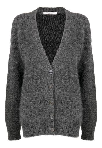 Alessandra Rich bear-intarsia knitted cardigan - Grau