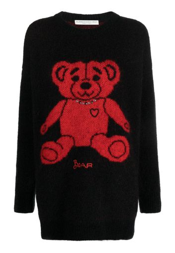 Alessandra Rich bear jacquard-knit jumper - Schwarz