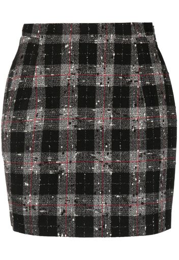 Alessandra Rich checked bouclé miniskirt - Schwarz