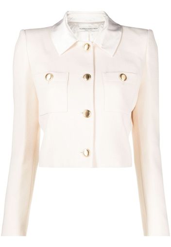 Alessandra Rich cropped virgin wool jacket - Nude