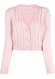 Alessandra Rich cropped V-neck cardigan - Rosa