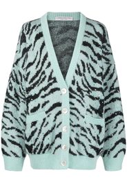 Alessandra Rich zebra-print knit cardigan - Grün