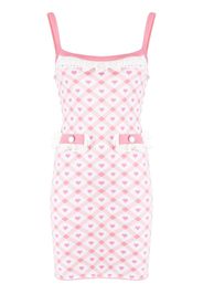 Alessandra Rich heart-print knitted mini dress - Rosa