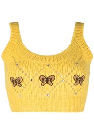 Alessandra Rich sleeveless knitted top - Gelb