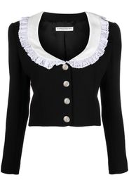 Alessandra Rich virgin wool cropped jacket - Schwarz