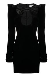 Alessandra Rich bow-detail velvet minidress - Schwarz