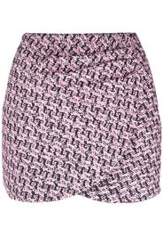 Alessandra Rich tweed wrap miniskirt - Rosa