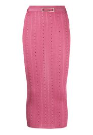 Alessandra Rich embellished knitted midi skirt - Rosa