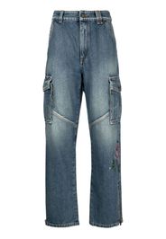 Alessandra Rich rhinestone-embellished jeans - Blau