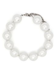 Alessandra Rich faux-pearl chain-link necklace - Weiß