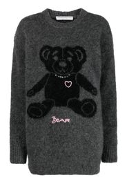 Alessandra Rich intarsia-knit teddy-bear jumper - Grau