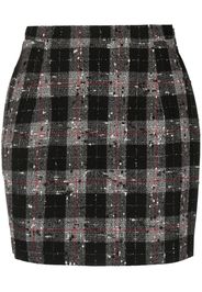 Alessandra Rich checked bouclé miniskirt - Schwarz