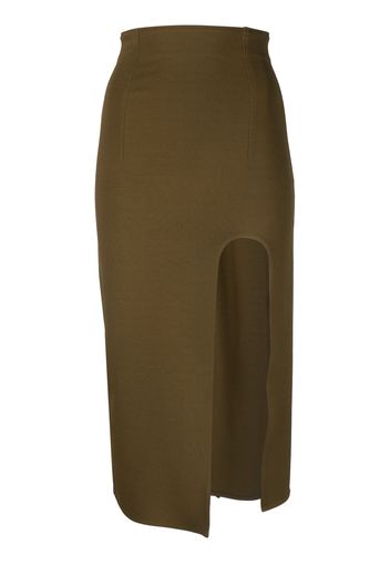 ALESSANDRO VIGILANTE front-slit knitted midi skirt - Grün