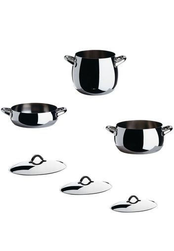 Alessi Mami stainless steel pans (set of 6) - Silber