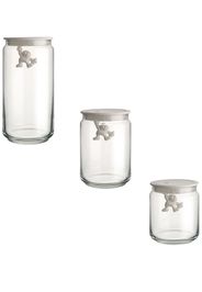 Alessi set-of-three glass jars - Weiß