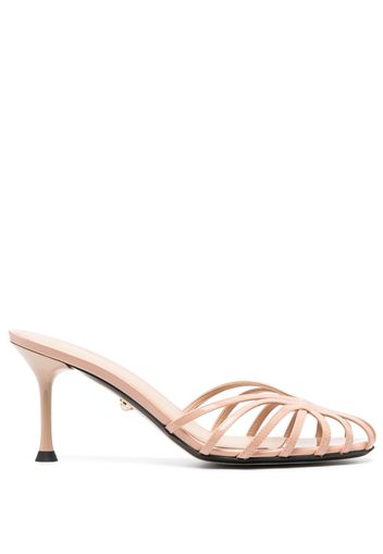 Alevì caged-design 80mm leather mules - Nude