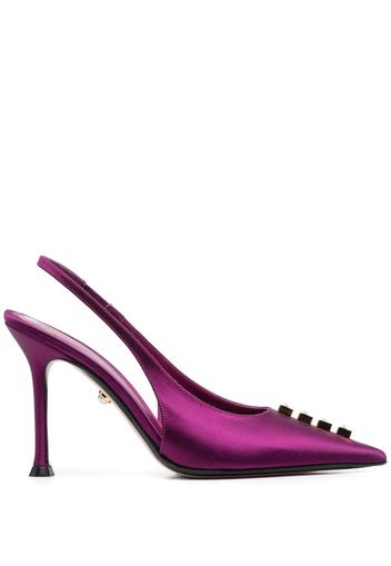 Alevì crystal-embellished 105mm satin slingbacks - Violett