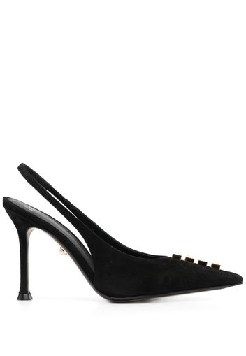 Alevì crystal-embellished 105mm suede slingbacks - Schwarz