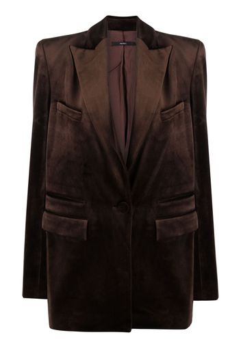 Alex Perry Barlow single-breasted velvet blazer - Braun