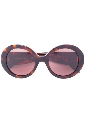 Alexander McQueen Eyewear Runde Sonnenbrille in Schildpattoptik - Braun