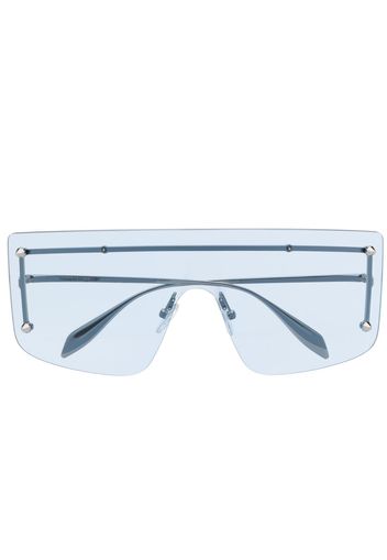 Alexander McQueen Eyewear shield-frame spiked-stud sunglasses - Silber