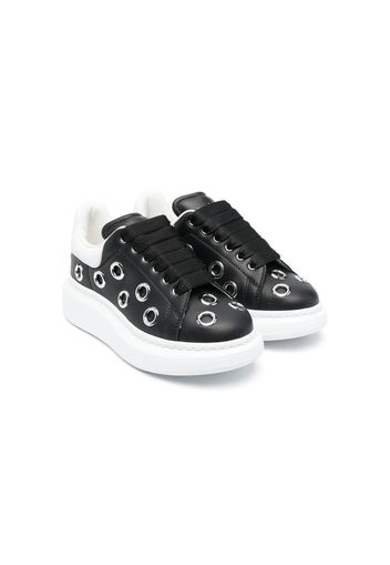 Alexander McQueen Kids low-top leather sneakers - Schwarz