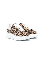 Alexander McQueen Kids Oversized Sneakers mit Leo-Print - Braun