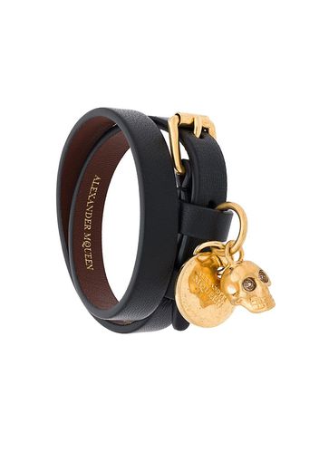 Alexander McQueen Doppeltes Armband mit Totenkopf - Schwarz