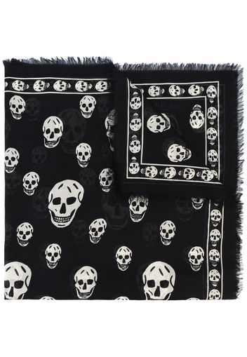 Alexander McQueen Schal mit Totenkopf-Print - Schwarz