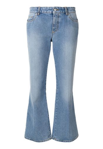 Alexander McQueen Cropped-Jeans mit ausgestelltem Bein - Blau