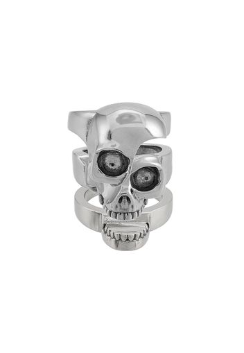 Alexander McQueen Ring mit Totenkopf - Metallisch