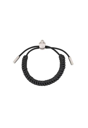 Alexander McQueen Gewebtes Armband mit Totenkopf - Schwarz