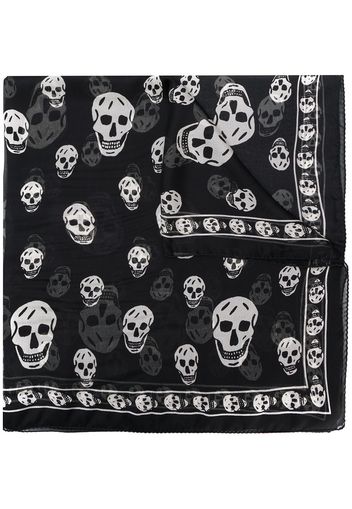 Alexander McQueen Schal mit Totenkopf - Schwarz