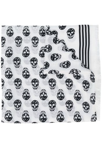 Alexander McQueen Schal mit Totenkopf - Weiß