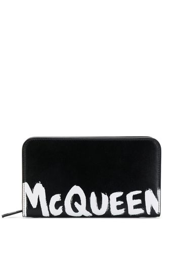 Alexander McQueen Portemonnaie mit Logo - Schwarz