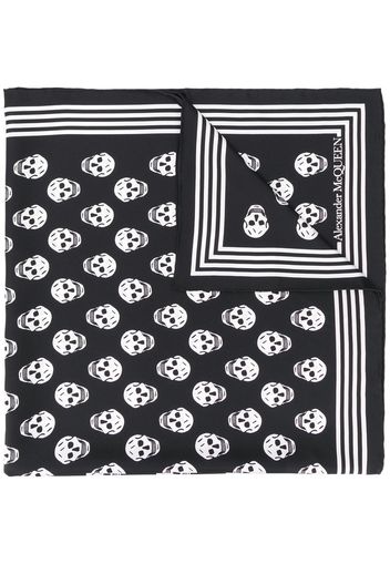 Alexander McQueen Seidenschal mit Totenkopf-Print - Schwarz