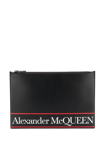 Alexander McQueen Clutch mit Logo-Print - Schwarz