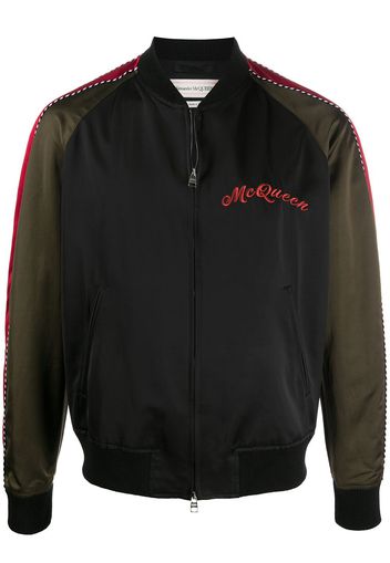 Alexander McQueen Bomberjacke mit Drachenstickerei - Schwarz