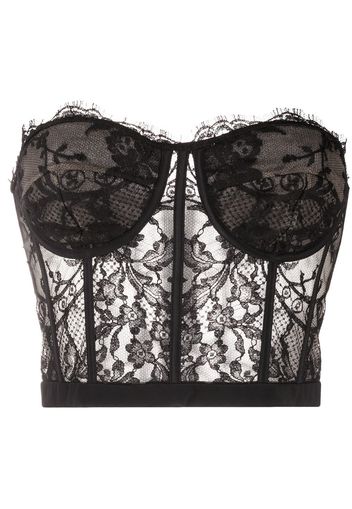 Alexander McQueen Schulterfreies Bustier aus Spitze - Schwarz