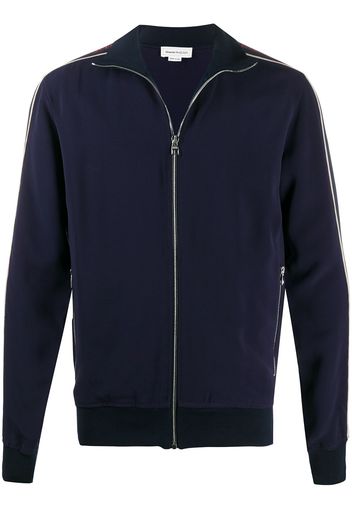 Alexander McQueen Sportjacke mit Logo-Streifen - Blau