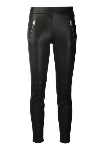 Alexander McQueen Skinny-Hose aus Lammleder - Schwarz