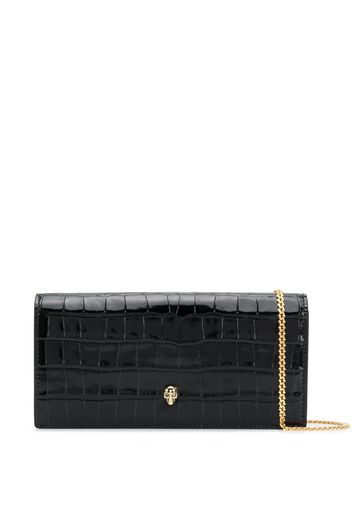 Alexander McQueen Clutch in Knitteroptik - Schwarz