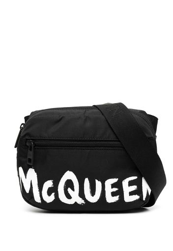 Alexander McQueen Schultertasche mit Logo - Schwarz