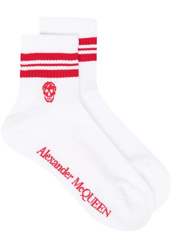 Alexander McQueen Socken mit Streifen - Weiß