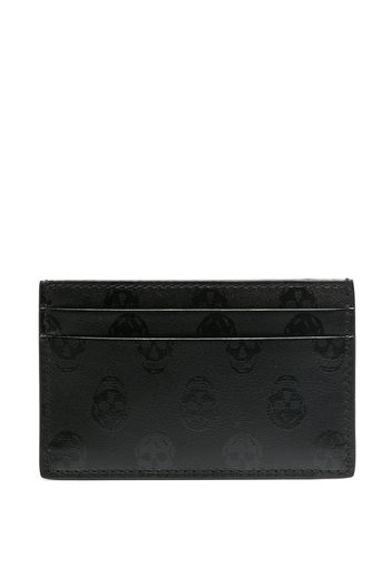 Alexander McQueen Kartenetui mit Totenkopf-Print - Schwarz