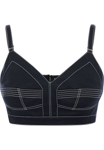 Alexander McQueen Cropped-Top mit Stickerei - Blau