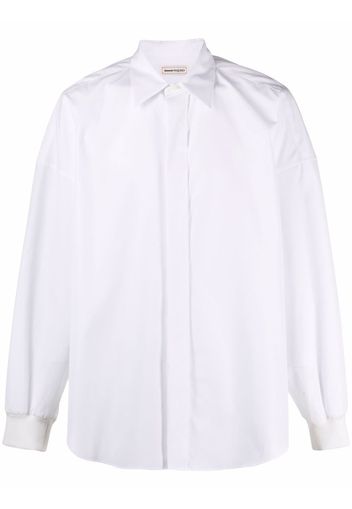 Alexander McQueen Langarmshirt mit tiefen Schultern - Weiß