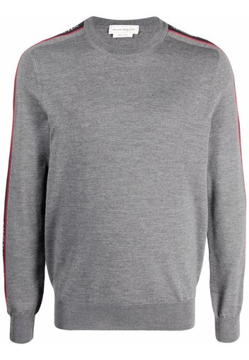 Alexander McQueen Pullover mit Logo-Streifen - Grau