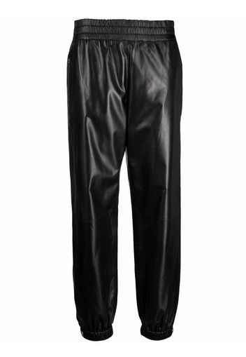 Alexander McQueen Lederhose mit Stretchbund - Schwarz